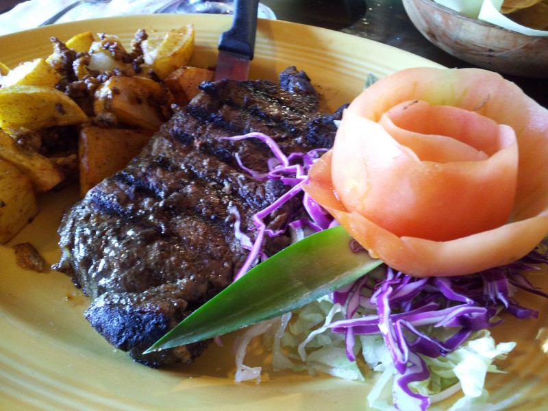 Steak and Flowering Tomatoe