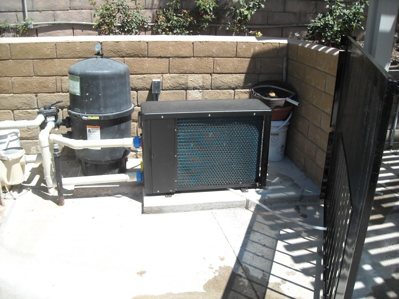 Spa heat pump installed in Mission Viejo for pool