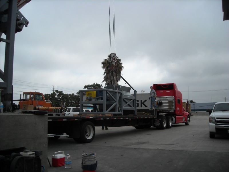 Truck Picking Up Equipment to be installed in Wilmington CA