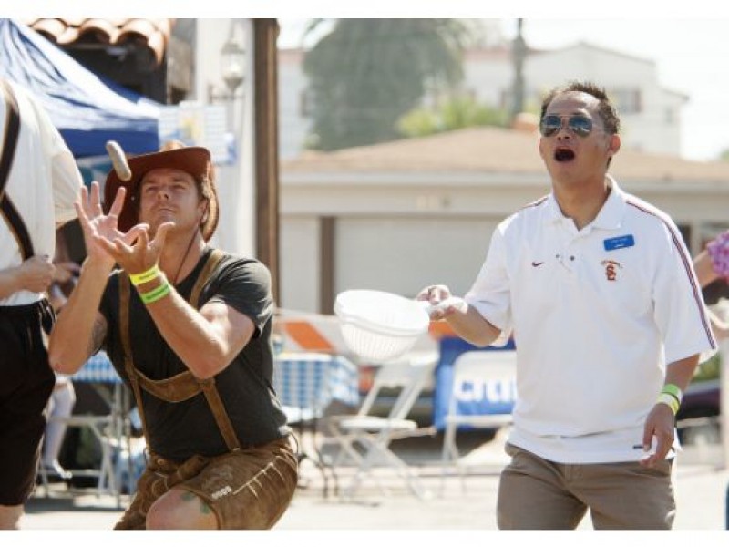 Hot Dog Tossing and Catching Game at Oktoberfest Old Town San Clemente